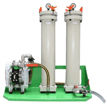 Waste water discolouration and purification through active carbon chamber equipment EPURWATER