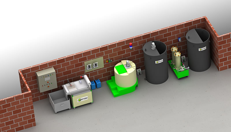 Engineering in filtration and decontamination of waste water during degreasing and pickling processing by integrating the equipment range Aspifloc.
