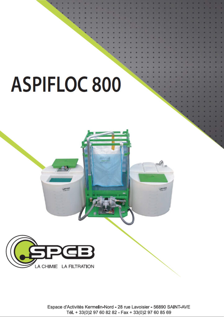 Storage tank with transfer pump for paint, glue, ink and resin flocculation – Aspifloc800