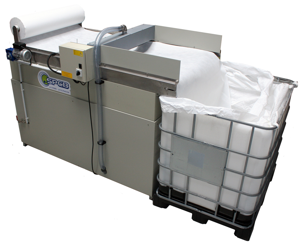 Automated filtration belt Skimmer for water laden with straight and soluble oil, high capacity